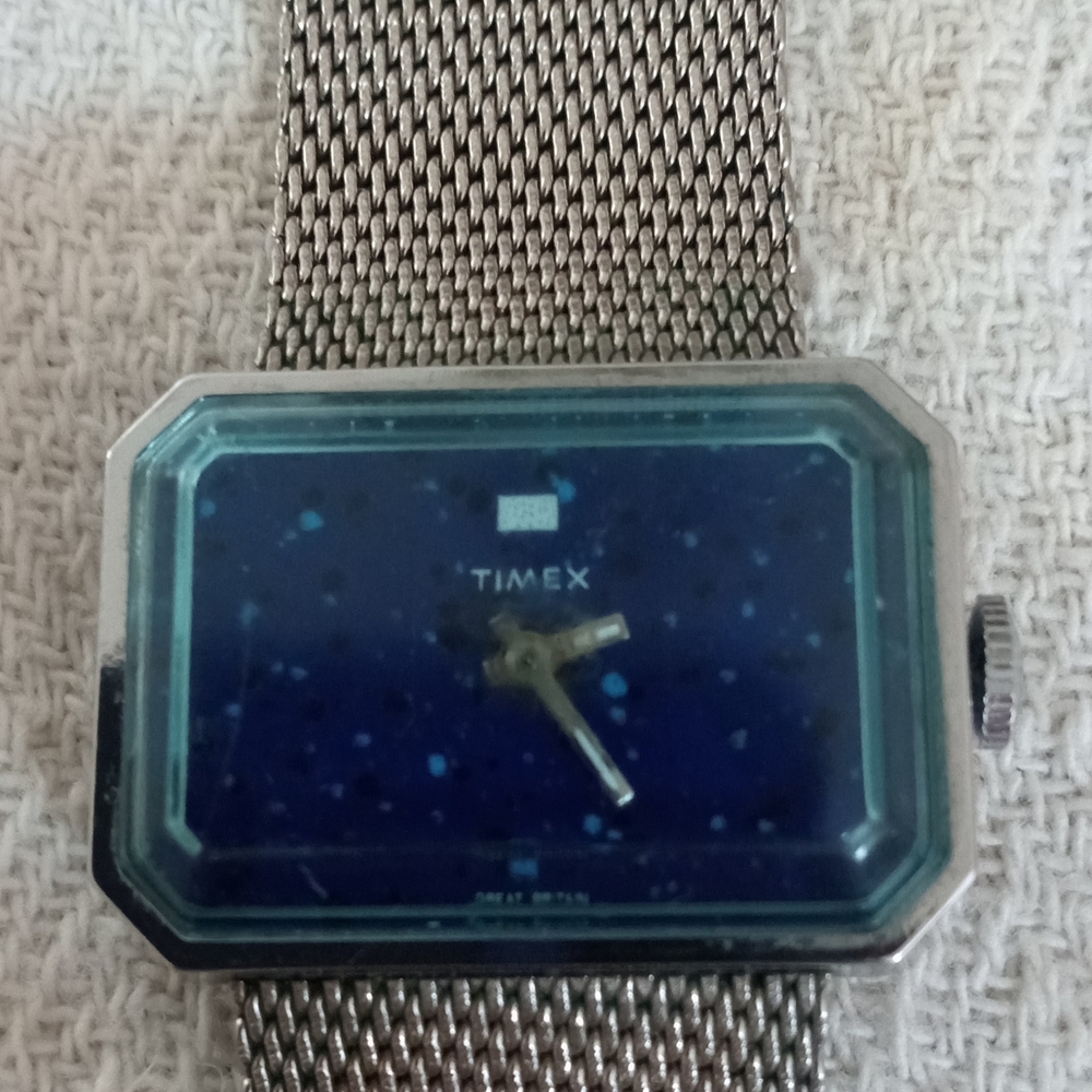 Timex Blue Dial Silver Mesh Watch